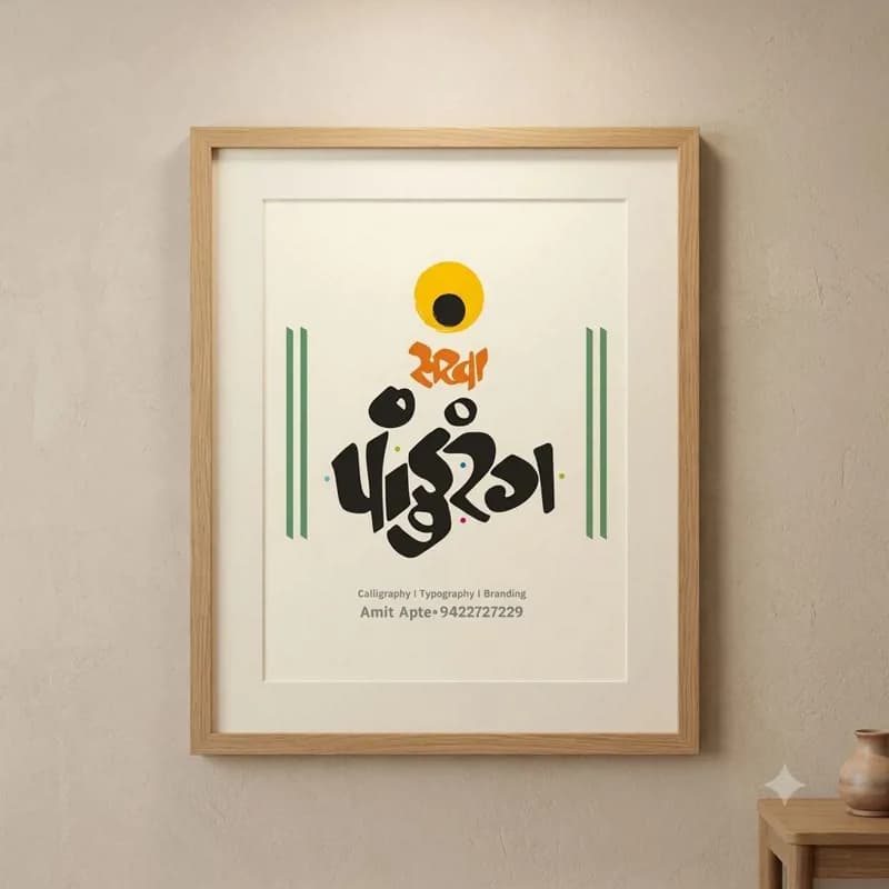 Sakha pandurang Decorative calligraphical frame size 12X10 inch